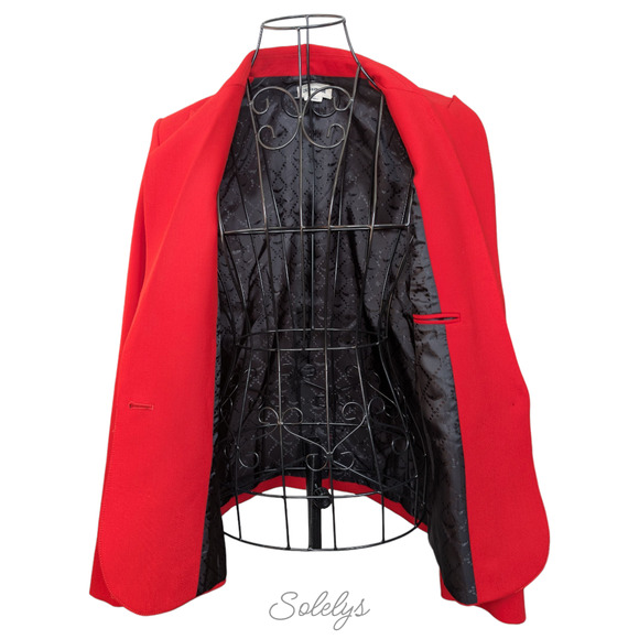 Zadig & Voltaire Victor Bis Amour Heart Red Black Embellished Blazer 36 Small - Picture 9 of 12